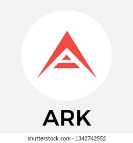 Ark cryptocurrency coin logo - blockchain vector isolated on grey.