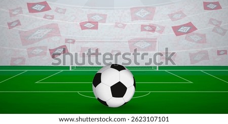 Arkansan Football Arena Full of Fans with National Flags, Sports Event Illustration. Ideal for use in sports event promotions, football themed designs, and tournament advertisements.