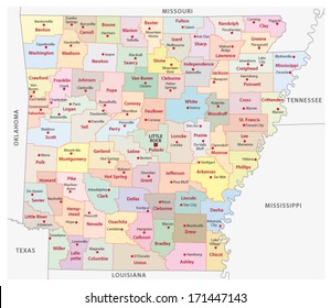 Arkansas administrative map