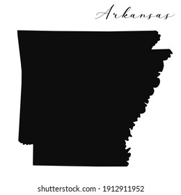 Arkansas Black Silhouette Vector Map Editable Stock Vector (Royalty ...