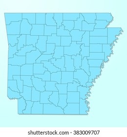 Arkansas blue map on degraded background vector