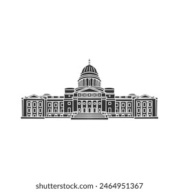 Arkansas Capitol Icon Silhouette Illustration. State Building Vector Graphic Pictogram Symbol Clip Art. Doodle Sketch Black Sign.