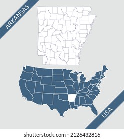 Arkansas County On USA Map