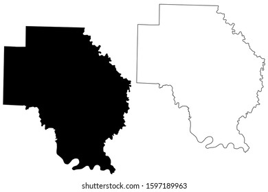 Arkansas County ( United States of America, U.S.) map vector illustration
