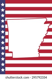 Arkansas Cover Page Vector Design. USA Flag on Background.