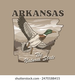 Arkansas Destination State Vector Graphic