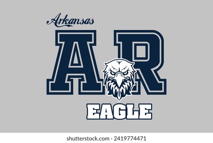 Arkansas eagle logo vector. Hand lettering design for t-shirt hoodie baseball cap jacket