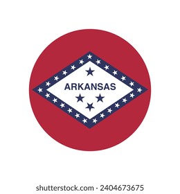 Arkansas flag. Button flag icon. Standard color. Circle icon flag. Computer illustration. Digital illustration. Vector illustration.