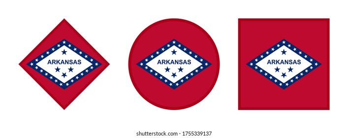 arkansas flag icon set isolated on white background