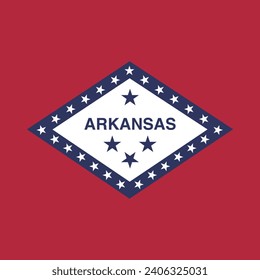 Arkansas flag. Flag icon. Standard color. A square flag. Square icon. Computer illustration. Digital illustration. Vector illustration.