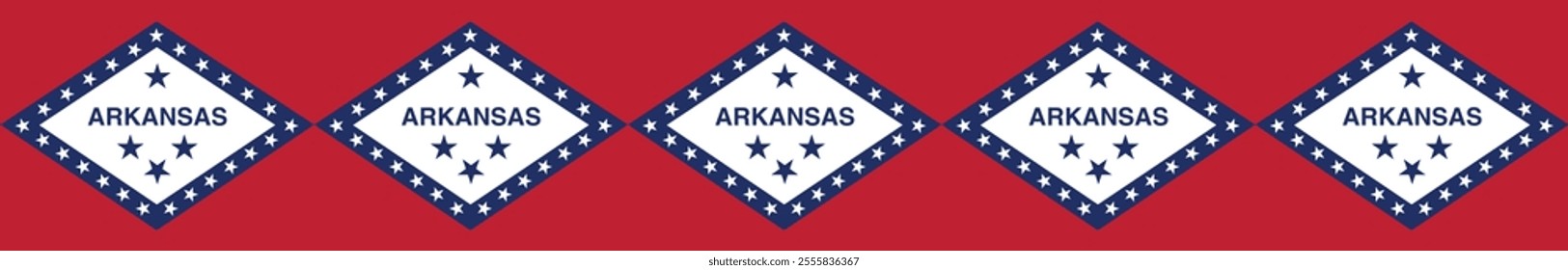 Arkansas flag long banner digital vector illustration