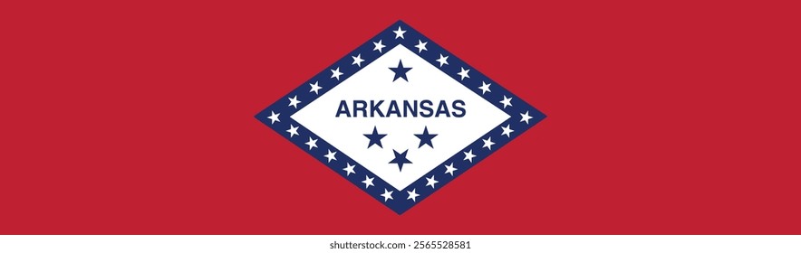 Arkansas flag long banner digital vector illustration