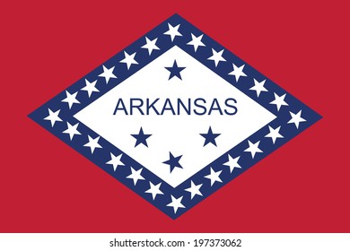 Arkansas flag vector illustration isolated. United States of America. National symbol.