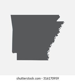 Arkansas grey state border map.