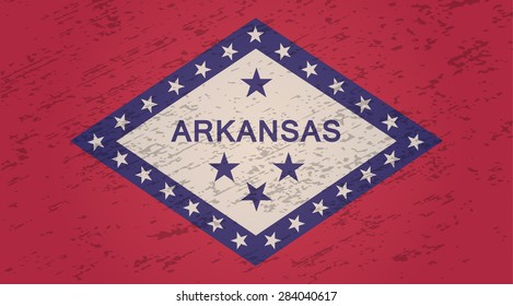 Arkansas grunge style flag. Vector EPS10
