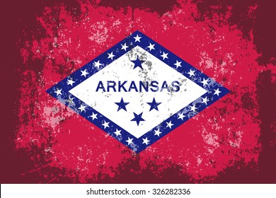 Arkansas Grungescratchdamagedold Style State Flag Stock Vector (Royalty ...