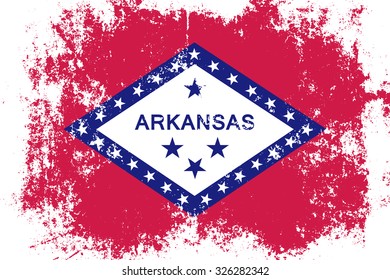 Arkansas grunge,scratch,old style state flag