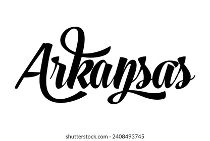 Arkansas hand lettering design calligraphy vector, Arkansas text vector trendy typography design