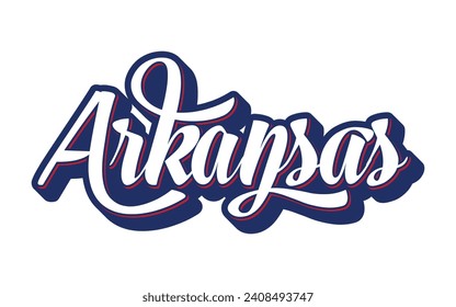 Arkansas hand lettering design calligraphy vector, Arkansas text vector trendy typography design