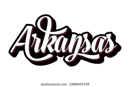 Arkansas hand lettering design calligraphy vector, Arkansas text vector trendy typography design