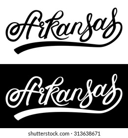 Arkansas, hand lettering text. Vector illustration