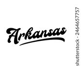 Arkansas hand made script font. Vector Arkansas text typography design for tshirt hoodie baseball cap jacket and other uses vector