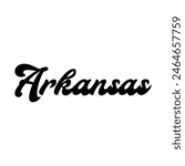 Arkansas hand made script font. Vector Arkansas text typography design for tshirt hoodie baseball cap jacket and other uses vector