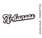 Arkansas hand made script font. Vector Arkansas text typography design for tshirt hoodie baseball cap jacket and other uses vector