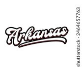 Arkansas hand made script font. Vector Arkansas text typography design for tshirt hoodie baseball cap jacket and other uses vector