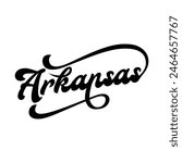 Arkansas hand made script font. Vector Arkansas text typography design for tshirt hoodie baseball cap jacket and other uses vector