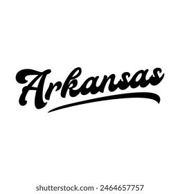 Arkansas hand made script font. Vector Arkansas text typography design for tshirt hoodie baseball cap jacket and other uses vector