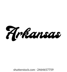 Arkansas hand made script font. Vector Arkansas text typography design for tshirt hoodie baseball cap jacket and other uses vector