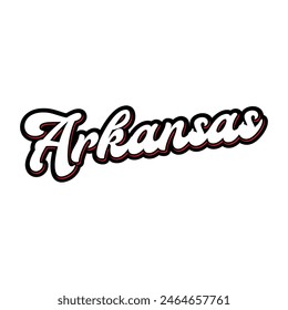 Arkansas hand made script font. Vector Arkansas text typography design for tshirt hoodie baseball cap jacket and other uses vector