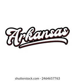 Arkansas hand made script font. Vector Arkansas text typography design for tshirt hoodie baseball cap jacket and other uses vector