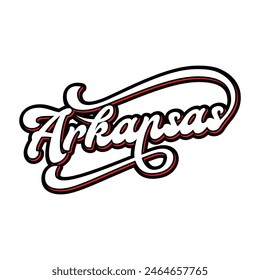 Arkansas hand made script font. Vector Arkansas text typography design for tshirt hoodie baseball cap jacket and other uses vector