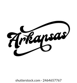 Arkansas hand made script font. Vector Arkansas text typography design for tshirt hoodie baseball cap jacket and other uses vector