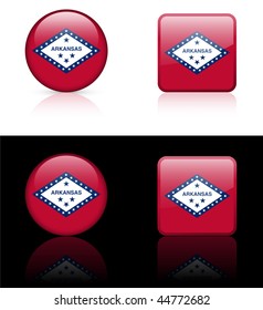 Arkansas Icon on Internet Button Original Vector Illustration AI8 Compatible