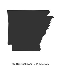 Arkansas Icon Silhouette Illustration. State Map Vector Graphic Pictogram Symbol Clip Art. Doodle Sketch Black Sign.