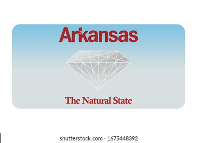 Arkansas license plate. Vector object on white background 