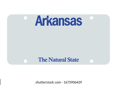 Arkansas license plate. Vector object on white background 