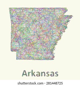 Arkansas line art map