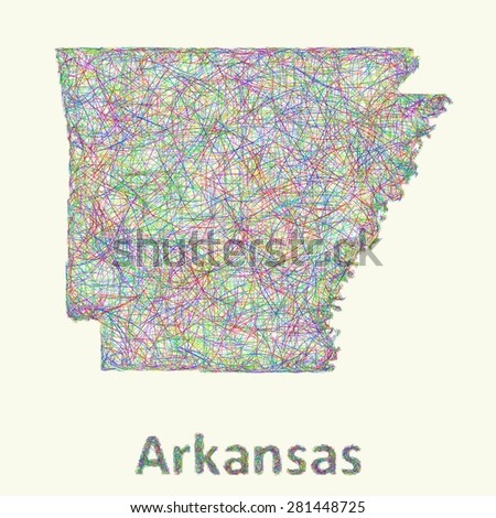 Arkansas line art map