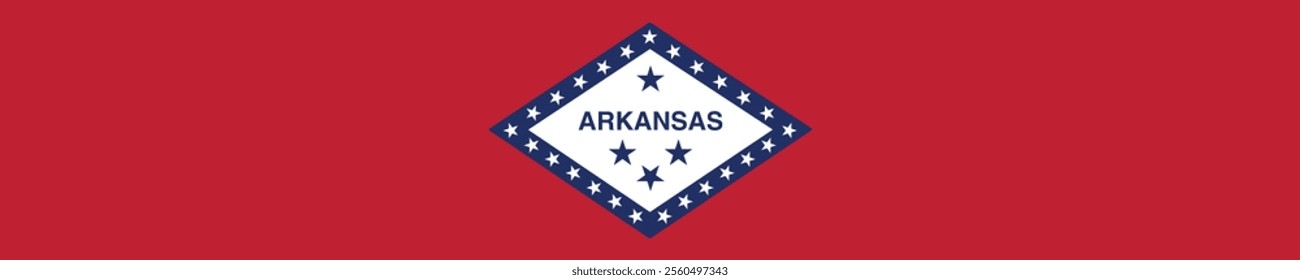 Arkansas long banner flag digital vector illustration