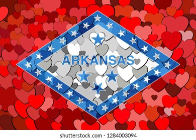 Arkansas made of hearts background - Illustration