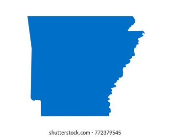 Arkansas map Blue vector isolated on white background Vector EPS10