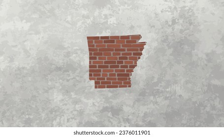 Arkansas map bricks effect industrial texture wallpaper background