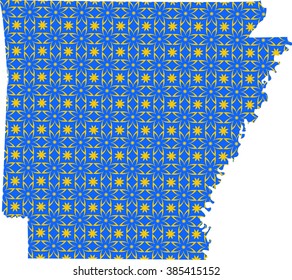 Arkansas map with Flower