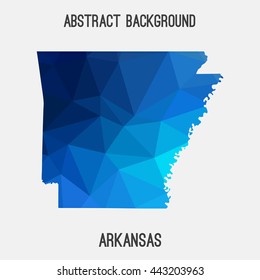 Arkansas map in geometric polygonal,mosaic style.Abstract tessellation,modern design background. Vector illustration EPS8