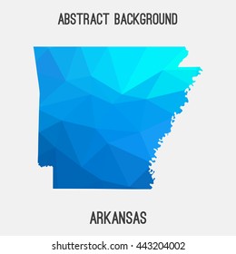 Arkansas map in geometric polygonal,mosaic style.Abstract tessellation,modern design background. Vector illustration EPS8
