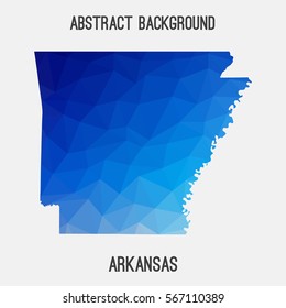 Arkansas map in geometric polygonal,mosaic style.Abstract tessellation,modern design background. Vector illustration EPS8